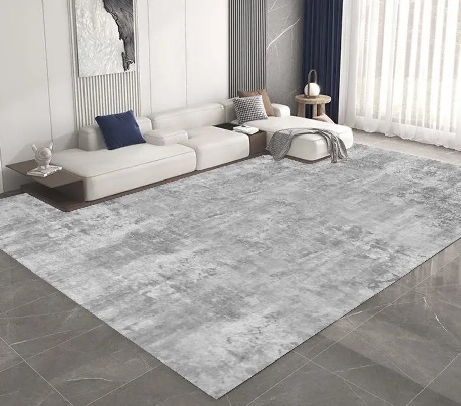 [Cas16muaz160x230] Modern Light Gray Rug Stone Mist Grey Rug – Cashmere Feel Carpet (160cm x 230cm ( 5.25ft x 7.55ft ))