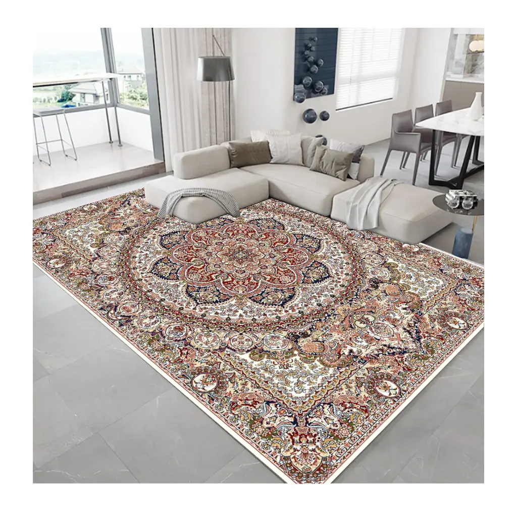 [Cas30muaz160x230] Intricate Traditional Rug – Red and Cream Tones Cashmere Feel Carpet (160cm x 230cm ( 5.25ft x 7.55ft ))
