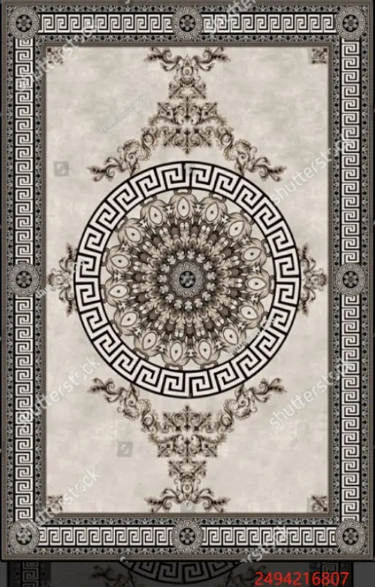 Antique Elegant Carpet Greek Key Border Area Rug Sw