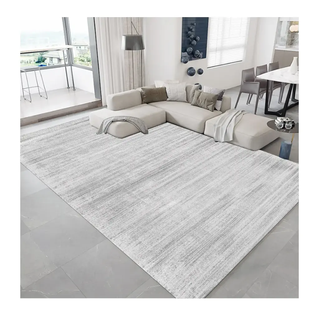Simple Plain Light Grey Modern Rug – Minimalist and Elegant Design Sw