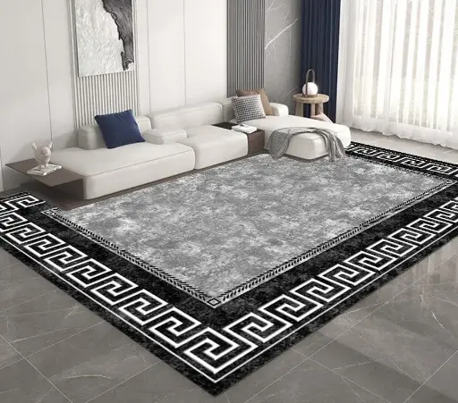 Decorative Elegant Modern Rug Black-Grey-White Carpet Sw