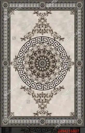 Antique Elegant Carpet Greek Key Border Area Rug Sw