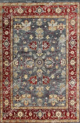 Vintage Red and Blue Floral Rug Elegant  Decorative Carpet Sw