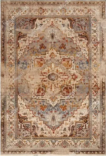 Vintage Beige and Brown Rug Traditional Persian Style Area Carpet Sw