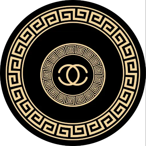 Luxury Design Black and Gold Round Rug Circular Carpet Sw