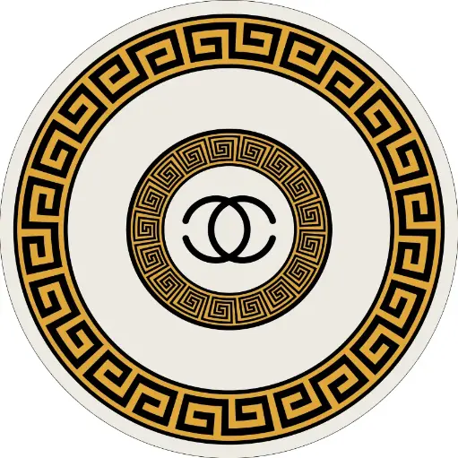 Luxury Design Ivory and Gold Elegance Round Rug Sw