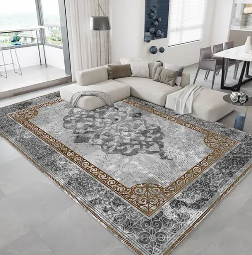 Eastern Culture Inspired Carpet – Artistic and Prestigious Grey Rug Sw