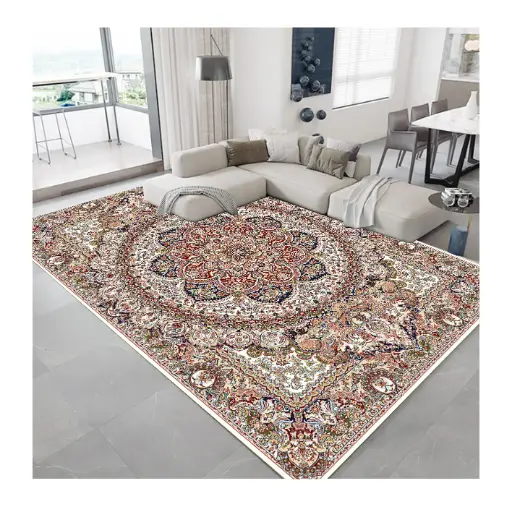 Intricate Traditional Rug – Red and Cream Tones Cashmere Feel Carpet